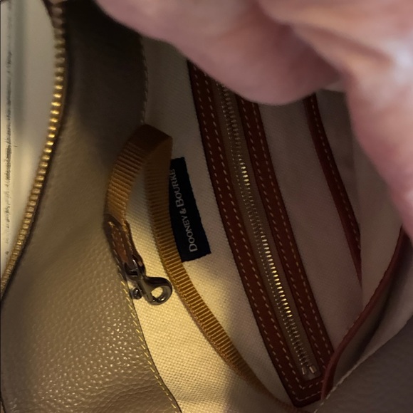 Dooney & Bourke Gray/Leather Shoulder Hobo with Brown Trim - Picture 13 of 14